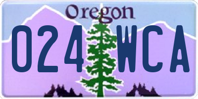 OR license plate 024WCA