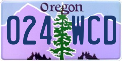 OR license plate 024WCD