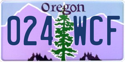 OR license plate 024WCF