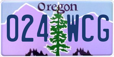 OR license plate 024WCG