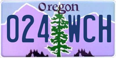 OR license plate 024WCH