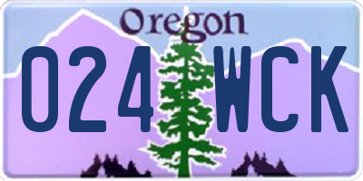 OR license plate 024WCK
