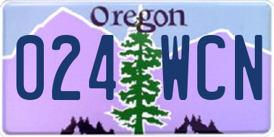 OR license plate 024WCN
