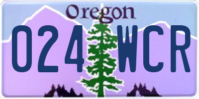 OR license plate 024WCR