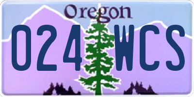 OR license plate 024WCS