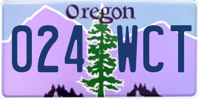 OR license plate 024WCT