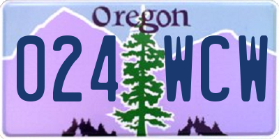 OR license plate 024WCW
