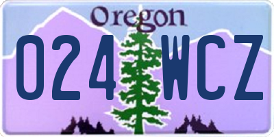 OR license plate 024WCZ