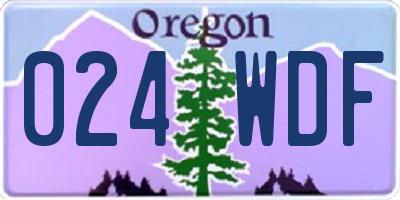 OR license plate 024WDF
