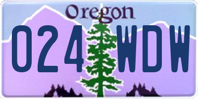 OR license plate 024WDW