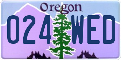 OR license plate 024WED