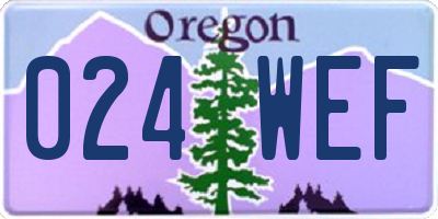OR license plate 024WEF