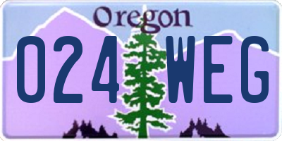OR license plate 024WEG