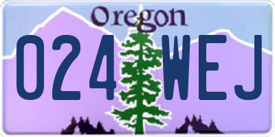 OR license plate 024WEJ