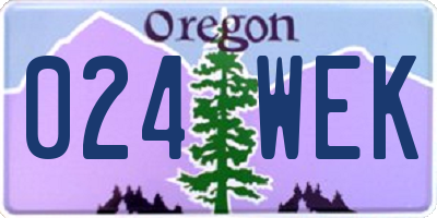 OR license plate 024WEK