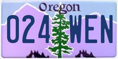 OR license plate 024WEN
