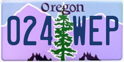 OR license plate 024WEP