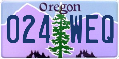 OR license plate 024WEQ