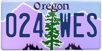 OR license plate 024WES