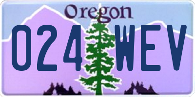 OR license plate 024WEV