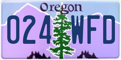 OR license plate 024WFD