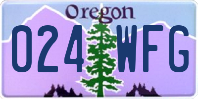 OR license plate 024WFG
