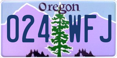 OR license plate 024WFJ