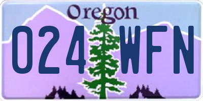 OR license plate 024WFN
