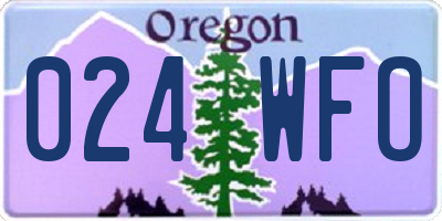 OR license plate 024WFO