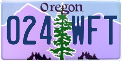 OR license plate 024WFT