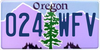 OR license plate 024WFV