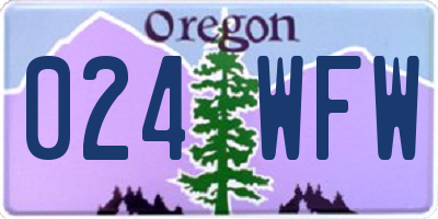 OR license plate 024WFW