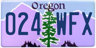 OR license plate 024WFX