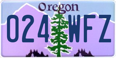 OR license plate 024WFZ