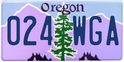 OR license plate 024WGA