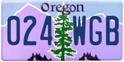 OR license plate 024WGB