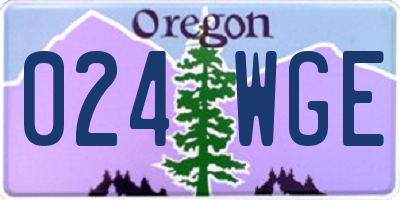 OR license plate 024WGE