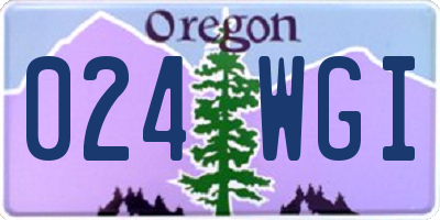 OR license plate 024WGI
