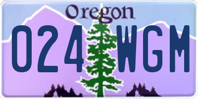 OR license plate 024WGM