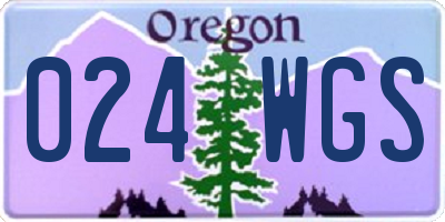 OR license plate 024WGS