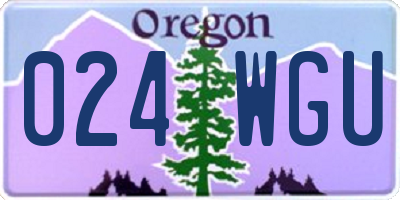 OR license plate 024WGU