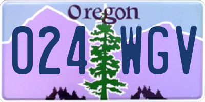 OR license plate 024WGV