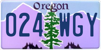 OR license plate 024WGY