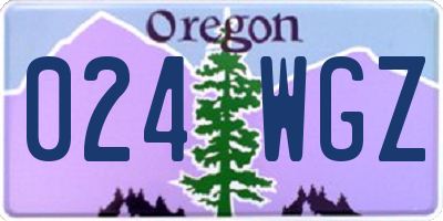 OR license plate 024WGZ
