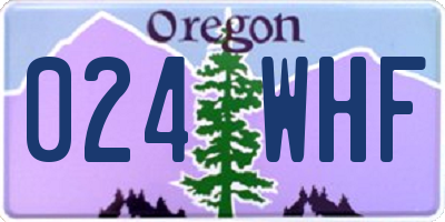 OR license plate 024WHF