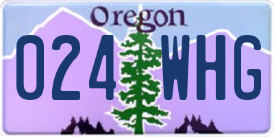 OR license plate 024WHG