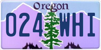OR license plate 024WHI