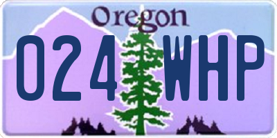 OR license plate 024WHP