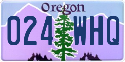 OR license plate 024WHQ