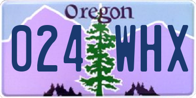 OR license plate 024WHX